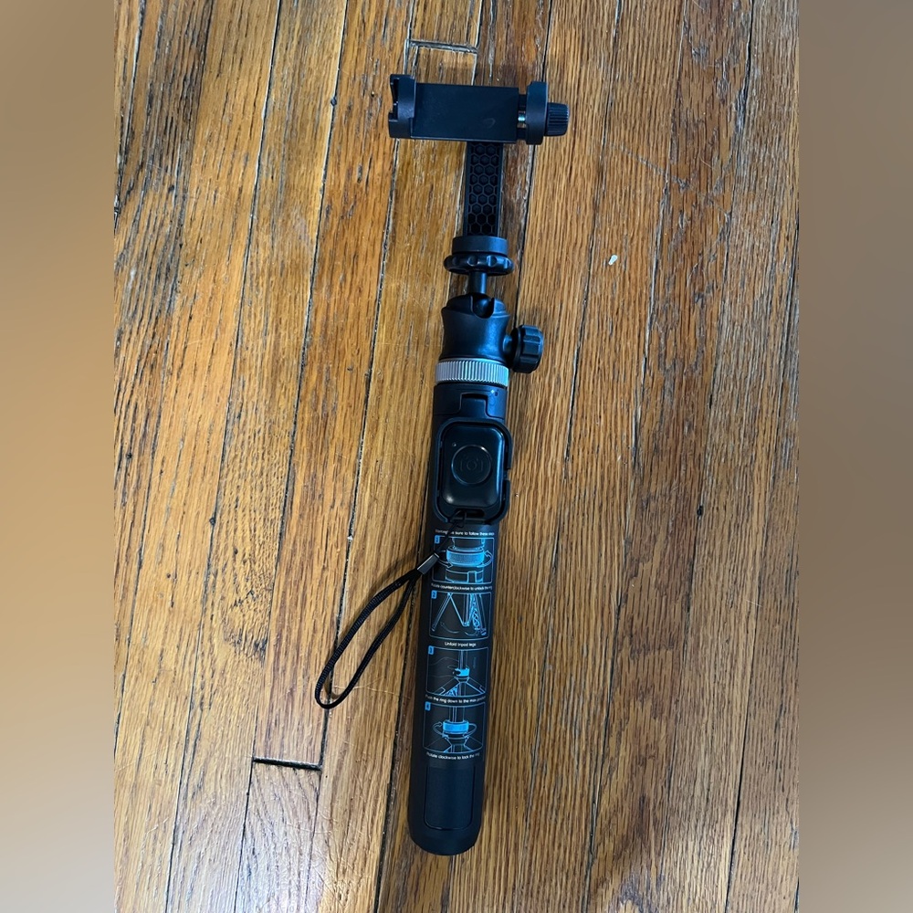 Black Bluetooth Camera Selfie Stick & Tripod with Remote